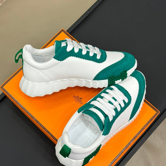 BOUNCING SNEAKERS TEAL MIX WHITE CALFSKIN