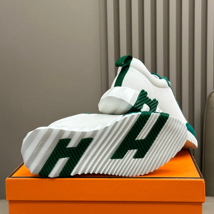 BOUNCING SNEAKERS TEAL MIX WHITE CALFSKIN