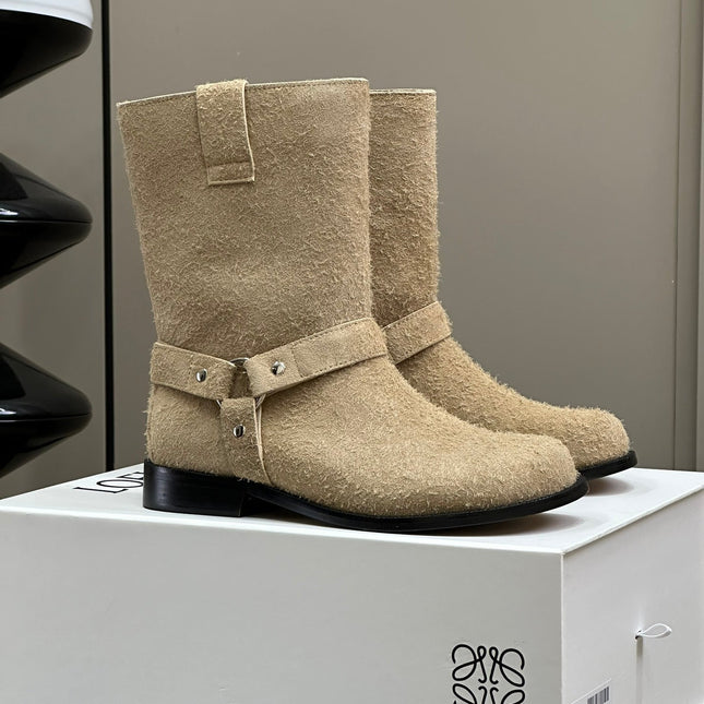 LW CAMPO BIKER BOOT KHAKI SUEDE