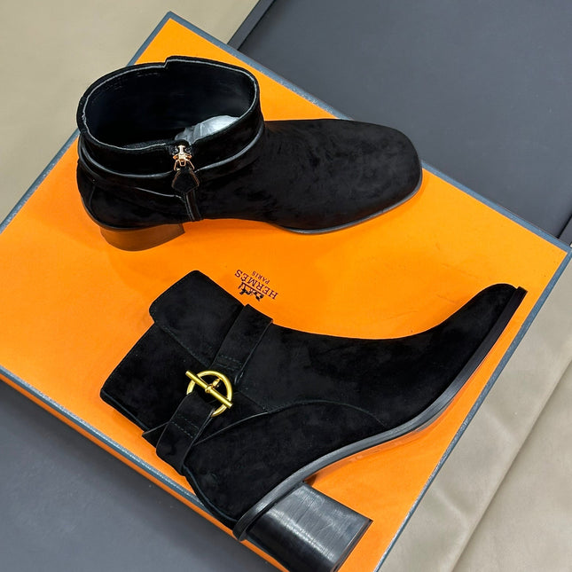 JILL 60 ANKLE BOOT IN BLACK SUEDE