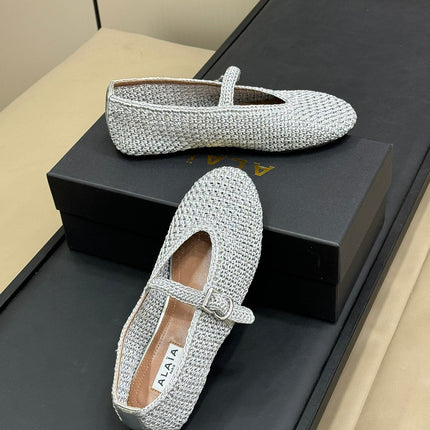 HANDWOVEN BALLET FLAT LIGHT BLUE