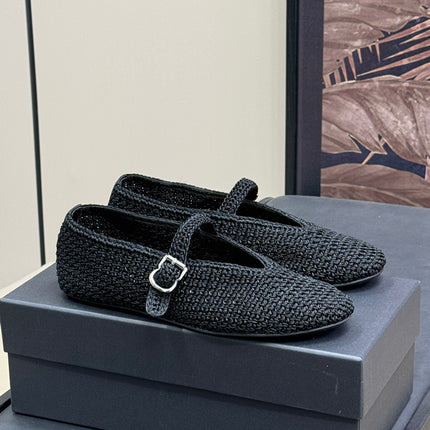 HANDWOVEN BALLET FLAT BLACK
