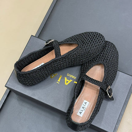HANDWOVEN BALLET FLAT BLACK