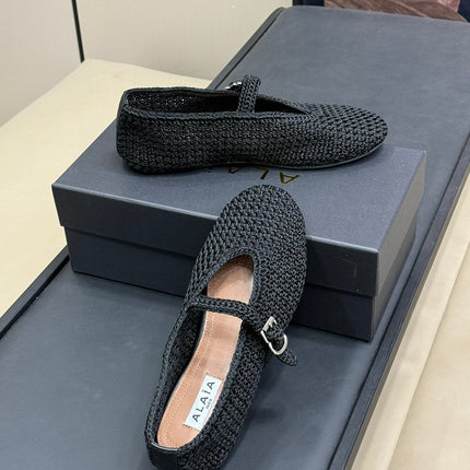 HANDWOVEN BALLET FLAT BLACK