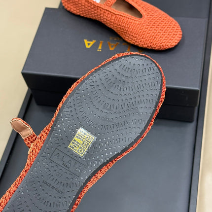 HANDWOVEN BALLET FLAT FIRE ORANGE