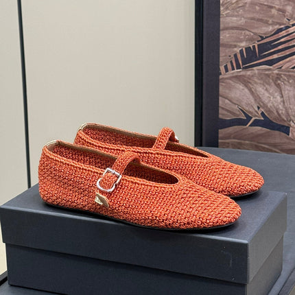 HANDWOVEN BALLET FLAT FIRE ORANGE