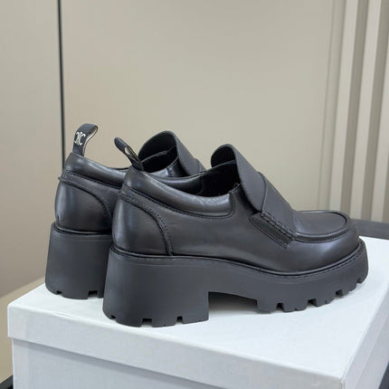 CELINE 25S SERIN CHUNKY LOAFERS 50MM IN BLACK CALFSKIN
