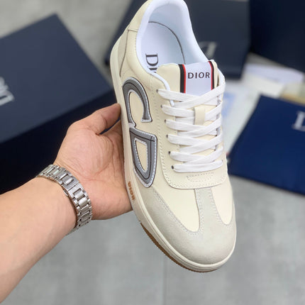 CD HOMME SNEAKERS IVORY CALFSKIN AND SUEDE