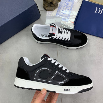 CD HOMME SNEAKERS BLACK CALFSKIN AND SUEDE