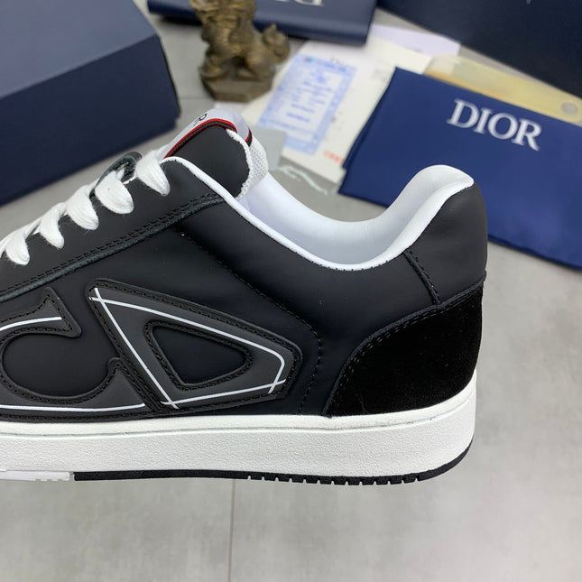 CD HOMME SNEAKERS BLACK CALFSKIN AND SUEDE