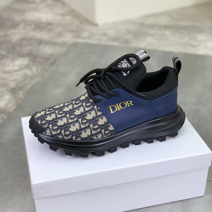 CD B24 SNEAKER AZURE AND BEIGE FABRIC