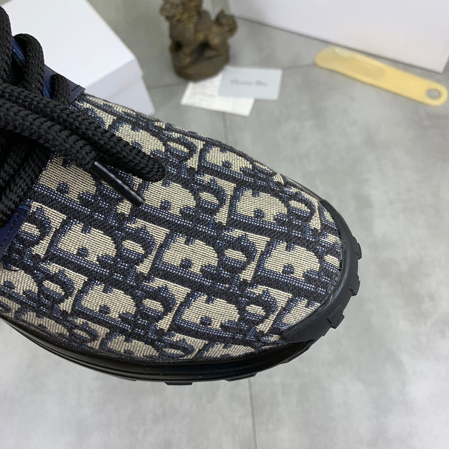 CD B24 SNEAKER AZURE AND BEIGE FABRIC