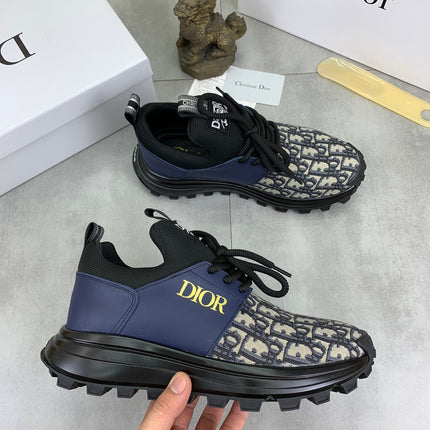 CD B24 SNEAKER AZURE AND BEIGE FABRIC