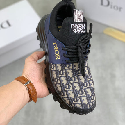 CD B24 SNEAKER AZURE AND BEIGE FABRIC