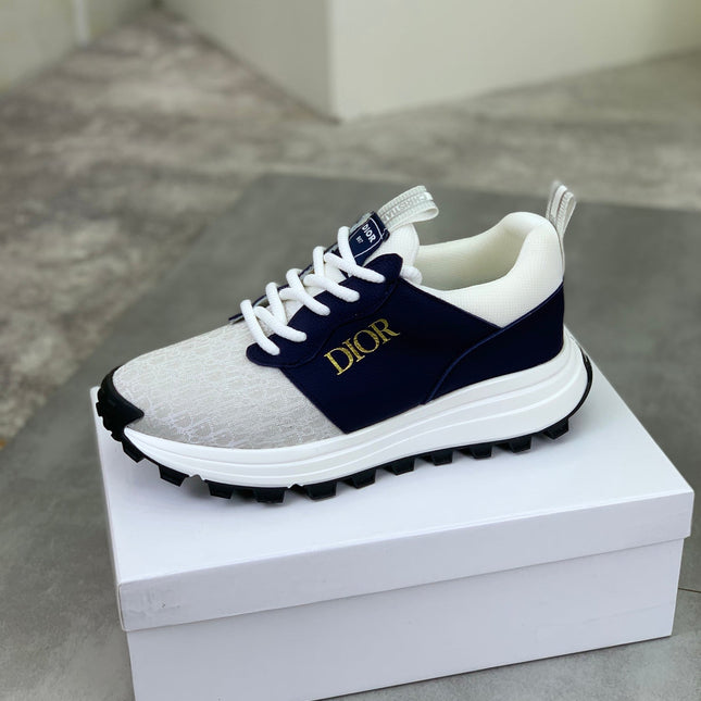 CD B24 SNEAKER IVORY AND NAVY FABRIC