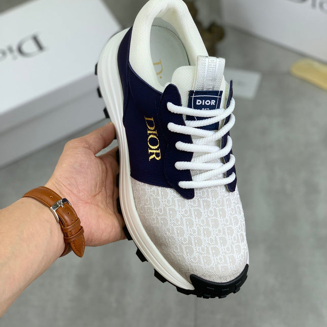 CD B24 SNEAKER IVORY AND NAVY FABRIC