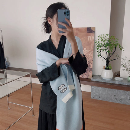 SCARF IN LIGHT BLUE CASHMERE 402422