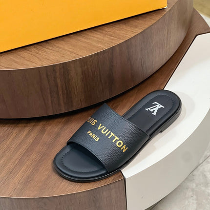 LV MULE IN BLACK CALFSKIN