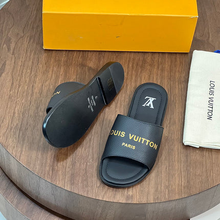 LV MULE IN BLACK CALFSKIN
