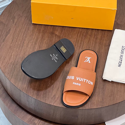 LV MULE IN CARROT ORANGE CALFSKIN