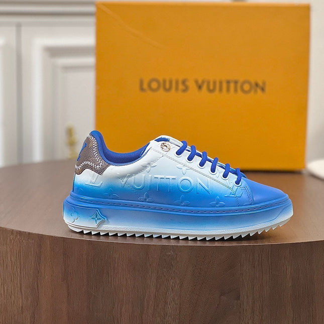 LV TIME OUT SNEAKER BLUE MIX WHITE CALFSKIN
