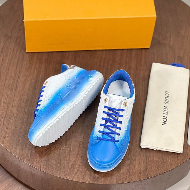 LV TIME OUT SNEAKER BLUE MIX WHITE CALFSKIN