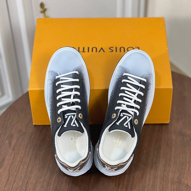 LV TIME OUT SNEAKER BLACK MIX WHITE CALFSKIN
