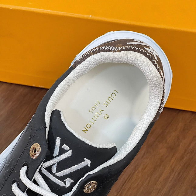 LV TIME OUT SNEAKER BLACK MIX WHITE CALFSKIN