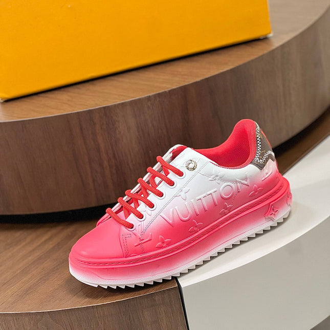 LV TIME OUT SNEAKER RED MIX WHITE CALFSKIN