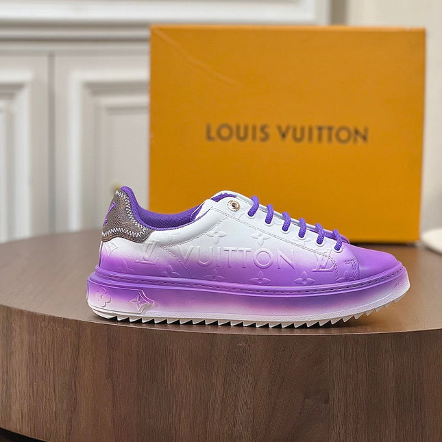 LV TIME OUT SNEAKER PURPLE MIX WHITE CALFSKIN