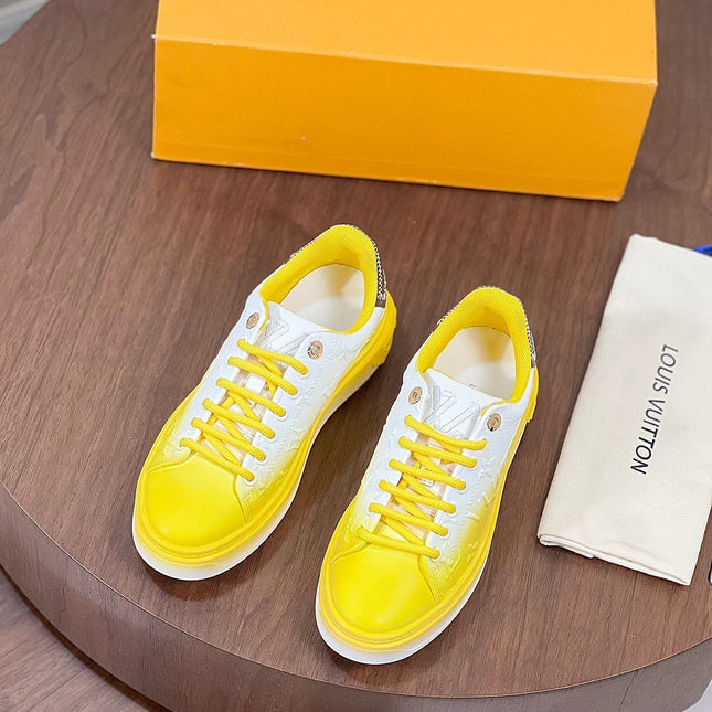 LV TIME OUT SNEAKER YELLOW MIX WHITE CALFSKIN