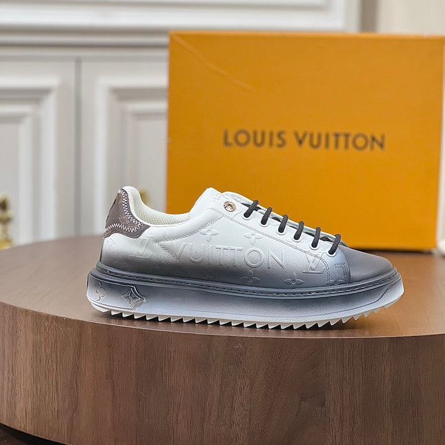LV TIME OUT SNEAKER GREY MIX WHITE CALFSKIN