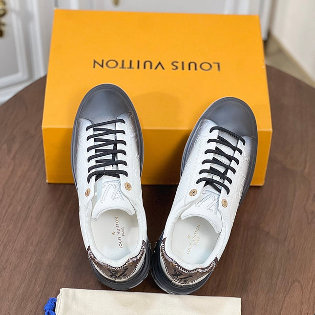 LV TIME OUT SNEAKER GREY MIX WHITE CALFSKIN