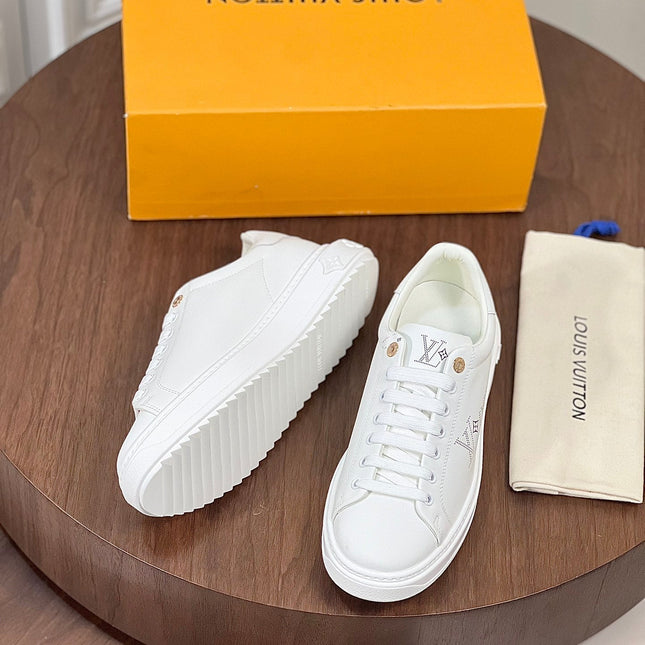 LV TIME OUT SNEAKER IN WHITE CALFSKIN