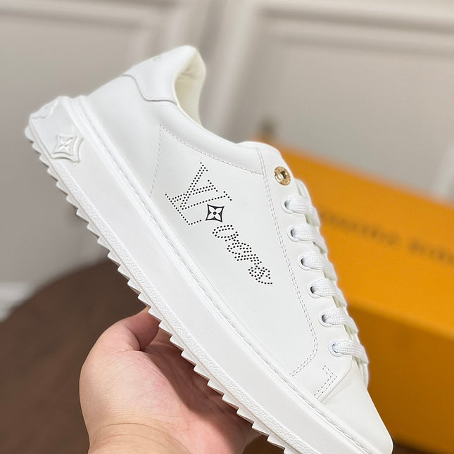 LV TIME OUT SNEAKER IN WHITE CALFSKIN