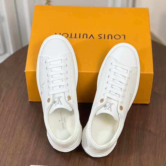LV TIME OUT SNEAKER IN WHITE CALFSKIN