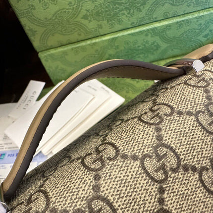 GG MINI 21 CLASSIC SHOULDER BAG IN BEIGE CANVAS