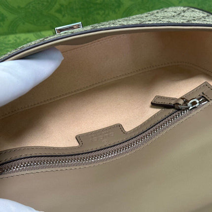 GG MINI 21 CLASSIC SHOULDER BAG IN BEIGE CANVAS