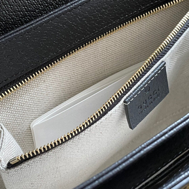 GG HORSEBIT 1955 MINI BAG 25 IN BLACK DENIM