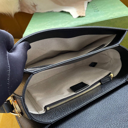GG HORSEBIT 1955 MINI BAG 25 IN BLACK DENIM