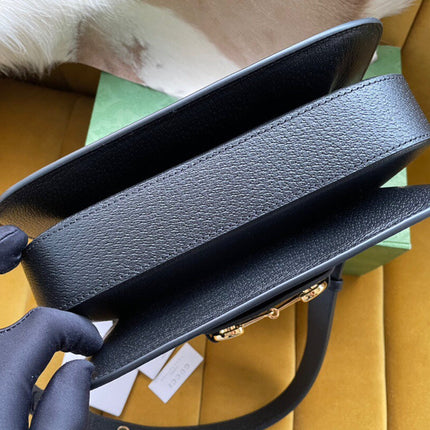 GG HORSEBIT 1955 MINI BAG 25 IN BLACK DENIM
