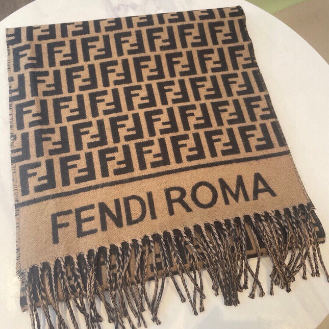 ROMA 190 FF SCRAF IN BROWN MIX BLACK WOOL AND CASHMERE