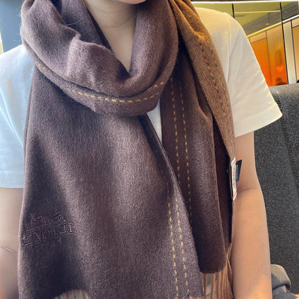 SCARF 180CM CHOCOLATE BROWN CASHMERE