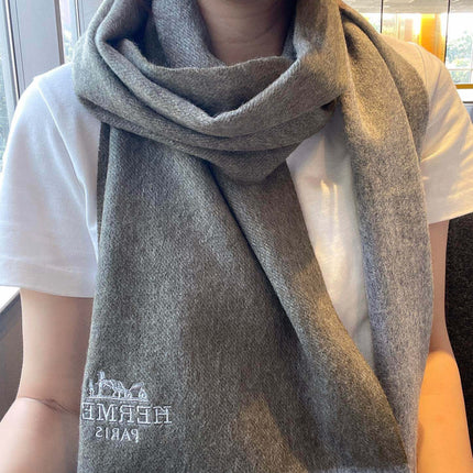 CASHMERE SCARF 180 CM ECRU BROWN