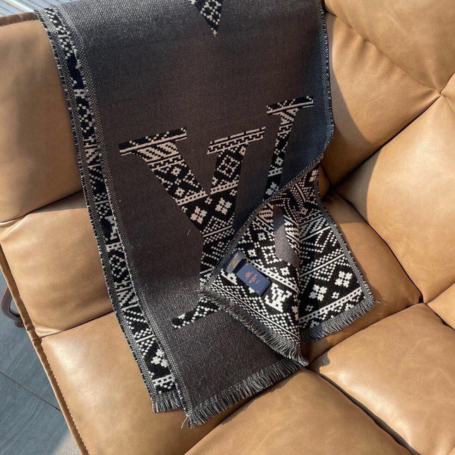 SCARF 200 CM IN MOUSE GRAY WOOL 390039