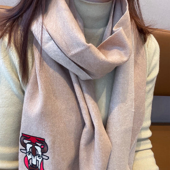 SCARF 200 CM IN ALMOND BEIGE CASHMERE 403741