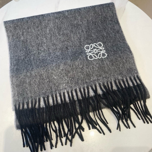 SCARF 180 CM IN MOUSE GRAY CASHMERE AND WOOL 403756