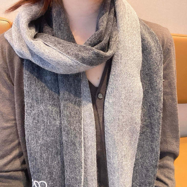 SCARF 180 CM IN MOUSE GRAY CASHMERE AND WOOL 403756