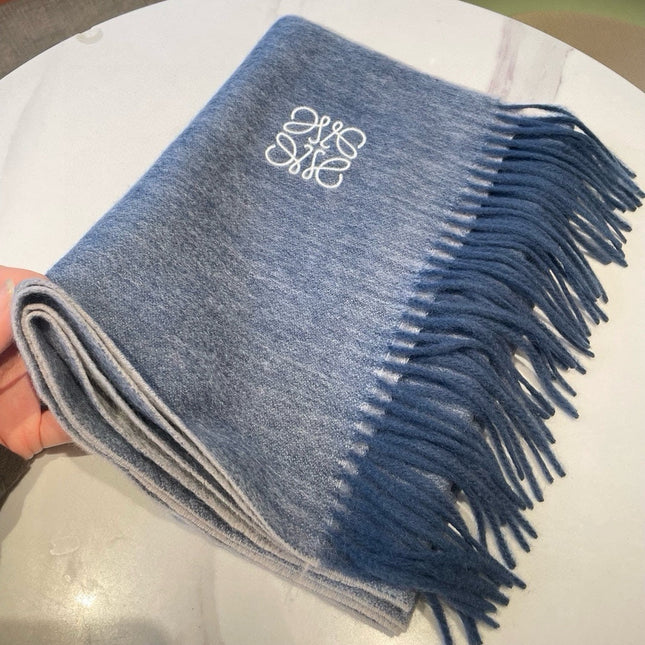 SCARF 180 CM IN LIGHT BLUE CASHMERE AND WOOL 403758