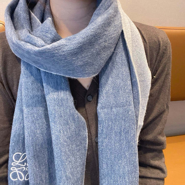 SCARF 180 CM IN LIGHT BLUE CASHMERE AND WOOL 403758
